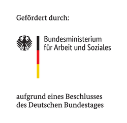 [Translate to Leichte Sprache:] Logo: Bundesministerium für Arbeit und Soziales (BMAS)